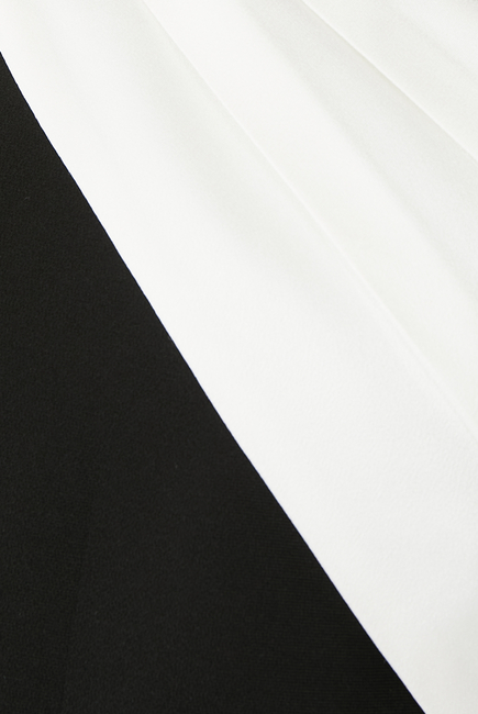ASYMMETRIC STRETCH CADY MAXI DRESS MONOCHROME:Multi Colour:12